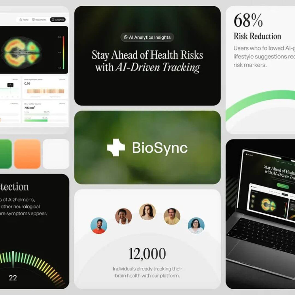 BioSync healthcare platform featuring AI-driven tracking and analytics insights for health risk reduction.